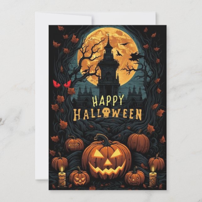happy halloween design invitation (Front)
