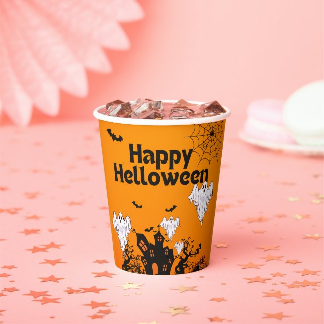 Happy Halloween Design Paper Cups (Insitu)