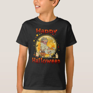 Happy Halloween Dinosaur Pumpkin T Rex Lover Witch T-Shirt