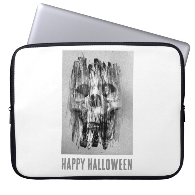 Happy Halloween. Distressed skull Laptop Sleeve (Front)