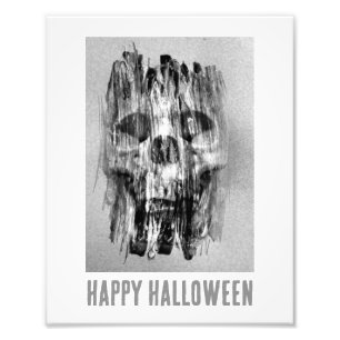 Happy Halloween. Distressed skull Photo Print