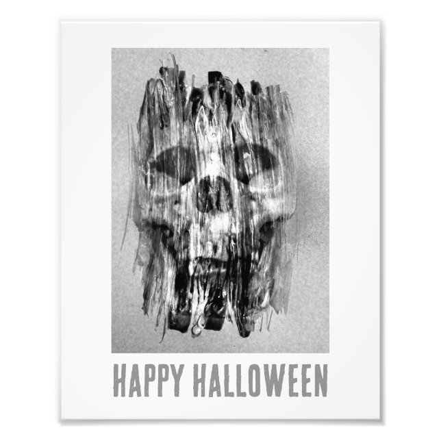 Happy Halloween. Distressed skull Photo Print (Front)
