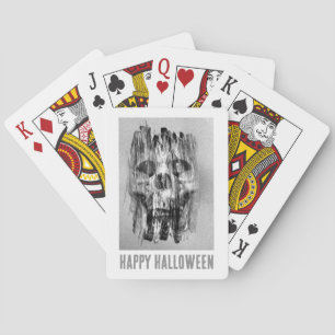 Happy Halloween. Distressed skull Playing Cards
