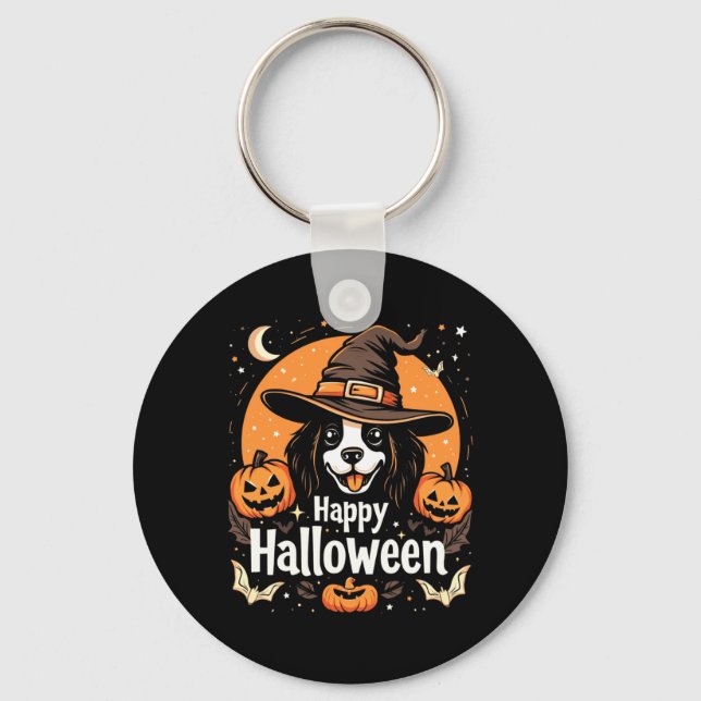 Happy Halloween Dog Long Sleeve Key Ring (Front)