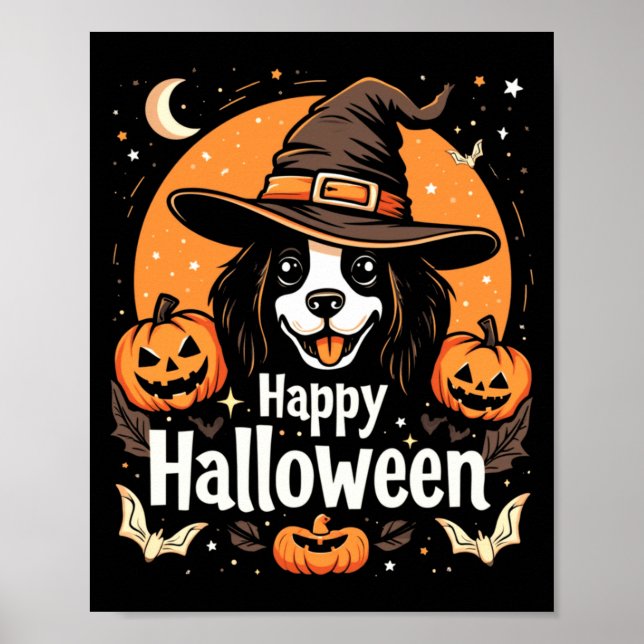 Happy Halloween Dog Long Sleeve Poster (Front)