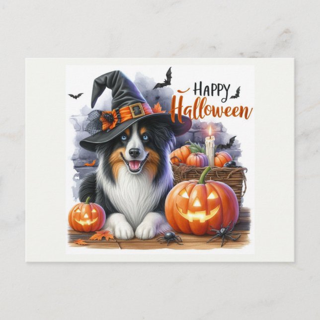 Happy Halloween Dog Lovers Holiday  Postcard (Front)