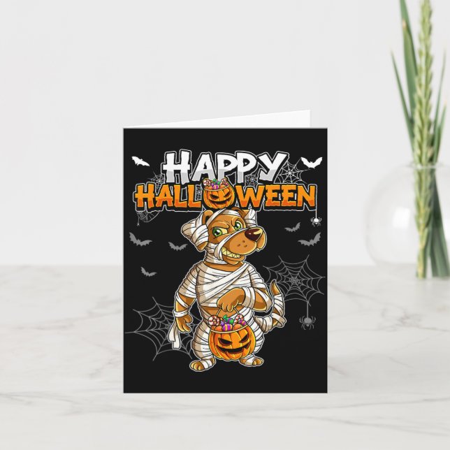 Happy Halloween Dog Mummy Card (Front)