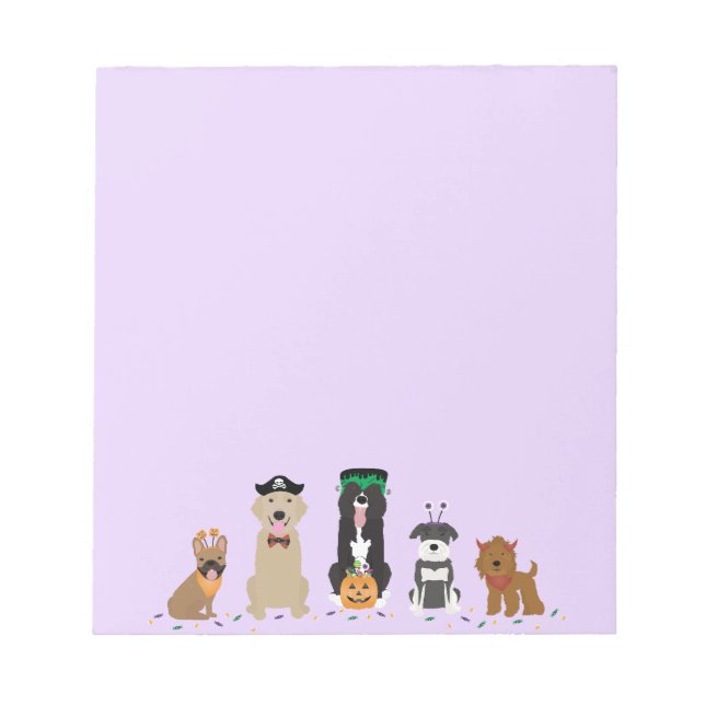Happy Halloween Dogs Purple Notepad (Front)