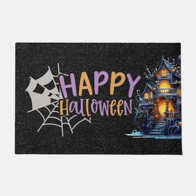 happy halloween doormat (Front)