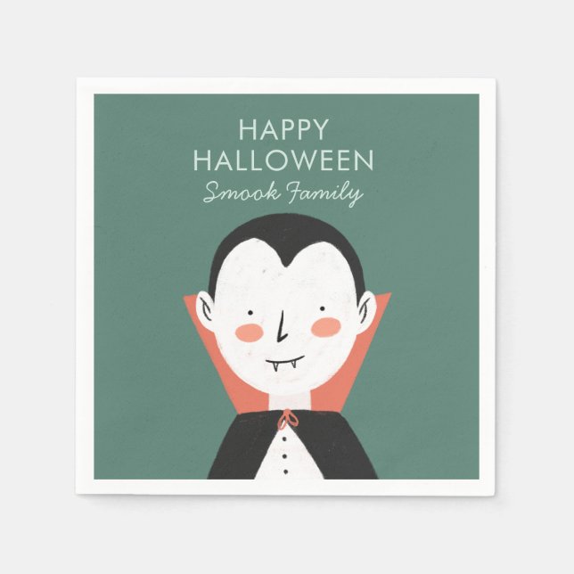 Happy Halloween Dracula  Napkin (Front)