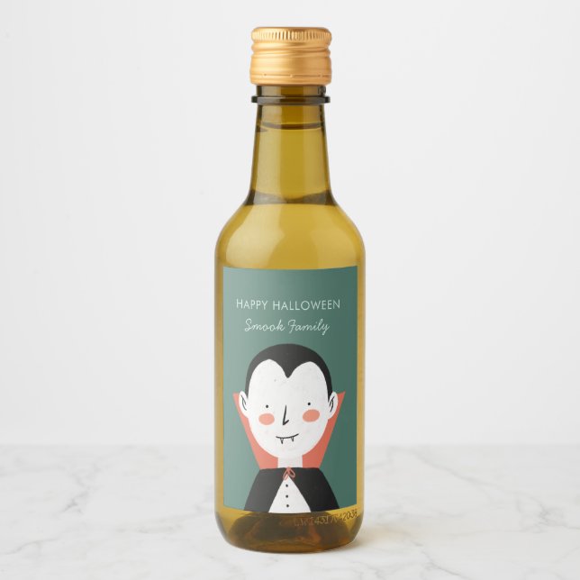 Happy Halloween Dracula  Wine Label (Front)