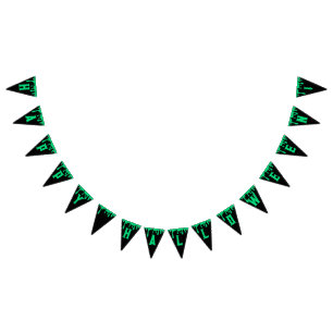 Happy Halloween Dripping Green Slime Black Bunting