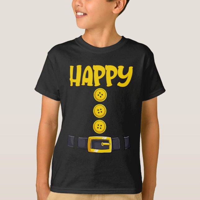 Happy Halloween Dwarf Costume Colour Matching  T-Shirt (Front)