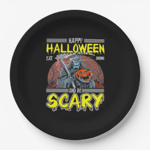 Happy Halloween Eat Drink And Be Scary Cool  Paper Plate