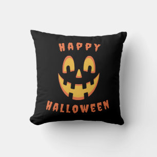 Happy Halloween Editable Pumpkin Jack o Lantern Cushion