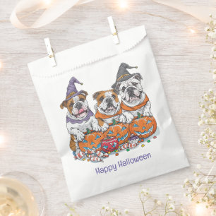 Happy Halloween English Bulldogs Pumpkin Favour Bags