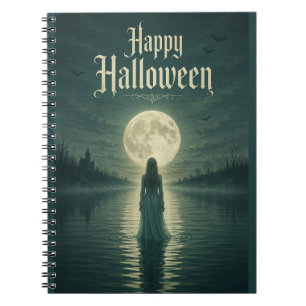 Happy Halloween Ethereal Gothic Moonlight Silhouet Notebook