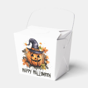 Happy Halloween Evil Grinning Pumpkin Art Favour Box