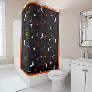 Happy Halloween Fall Spooky Ghost Friends  Shower Curtain