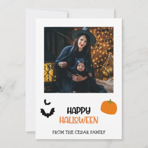 "Happy Halloween" Family Photo Holiday Card