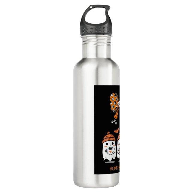 Happy Halloween – fantômes café mignons 710 Ml Water Bottle (Front)