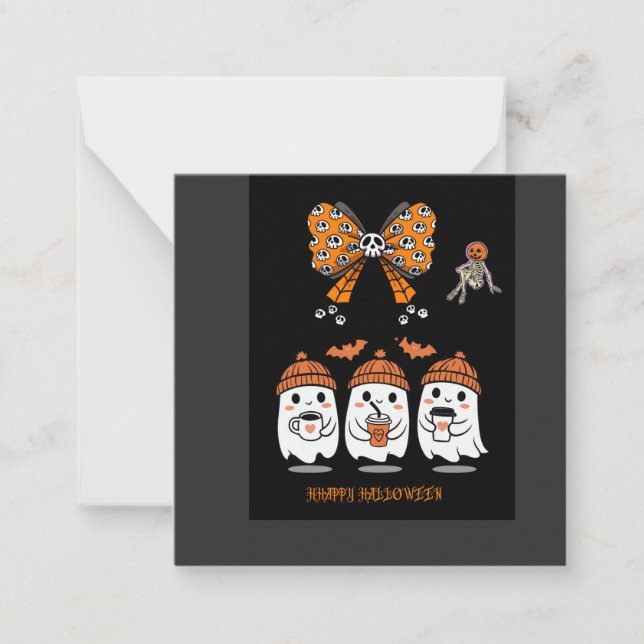Happy Halloween – fantômes café mignons Card (Front)