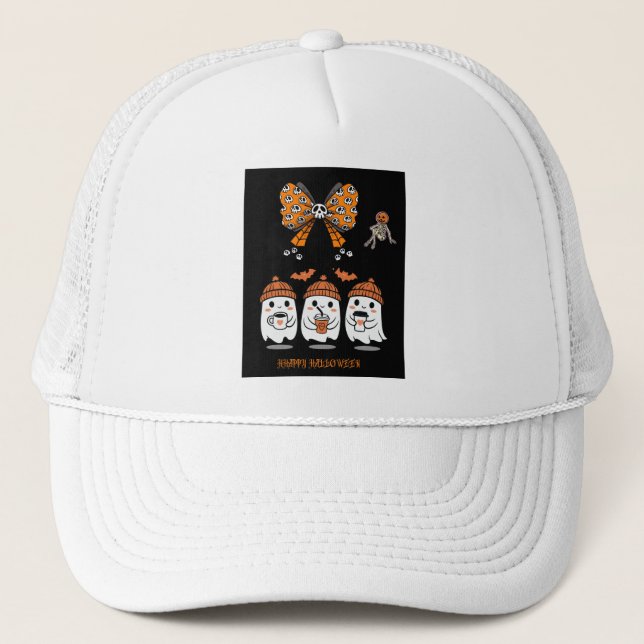 Happy Halloween – fantômes café mignons Trucker Hat (Front)