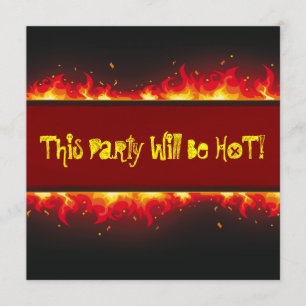 Happy Halloween Flaming Fire Invitation