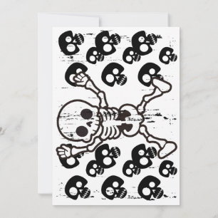 Happy Halloween Flat Card – Spooky Skull with Star