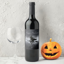 Happy Halloween Flying Witch Personalised