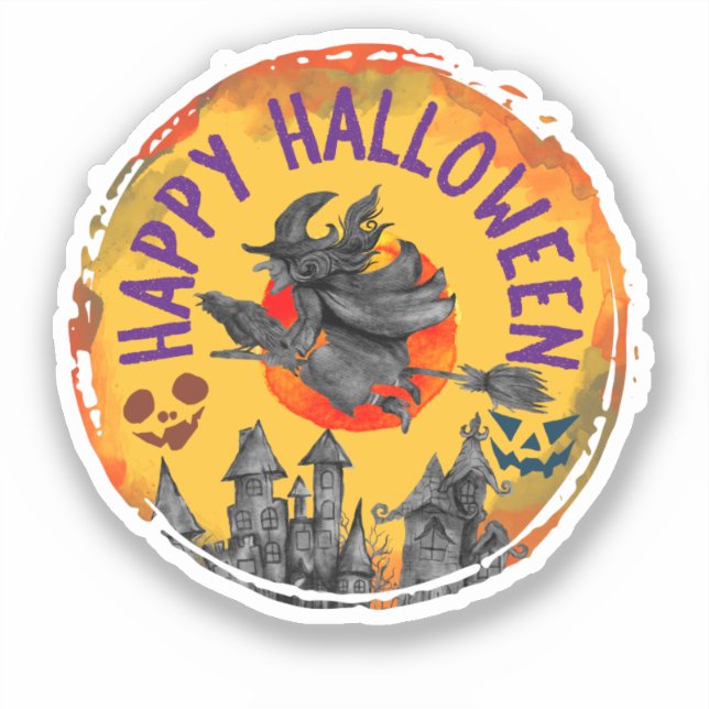 Happy Halloween – Flying Witch, Spooky House (Front)