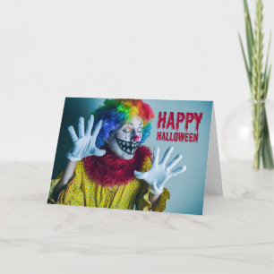 Happy Halloween For Anyone Creepy Clown Humour  Holiday Card