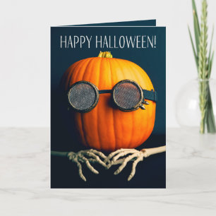 Happy Halloween For Anyone Stay Weird Pumpkin Holiday Card