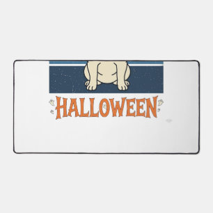 Happy Halloween French Bulldog Witch Spider Web Ca Desk Mat