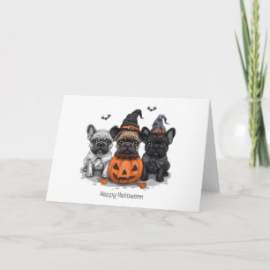 Happy Halloween French Bulldogs Card