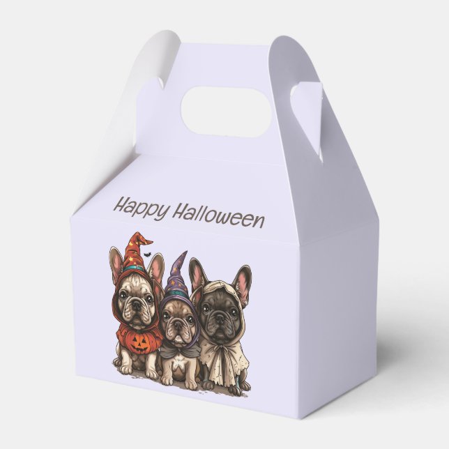 Happy Halloween French Bulldogs Favour Box (Front Side)