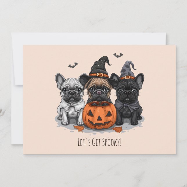 Happy Halloween French Bulldogs Invitation (Front)
