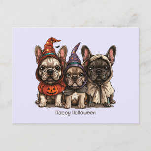 Happy Halloween French Bulldogs Postcard