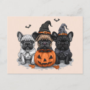 Happy Halloween French Bulldogs Postcard
