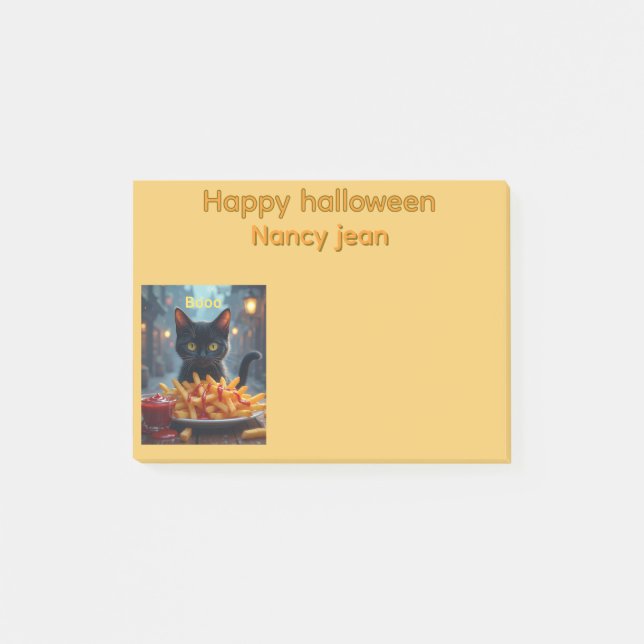 Happy halloween french fries and catsup post-it notes (Front)