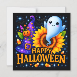 Happy Halloween Friendly Ghost Magnetic Card