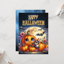 Happy Halloween friendly Jack-O-Lantern Card