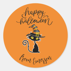 Happy Halloween From Custom Family Name Classic Round Sticker