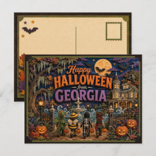 Happy Halloween From Georgia Kids Postcard