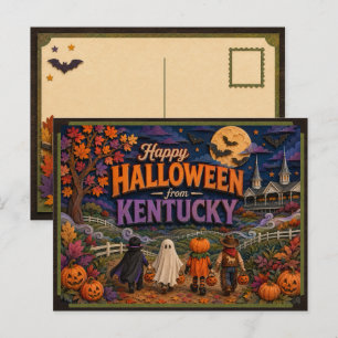 Happy Halloween From Kentucky Kids Postcard