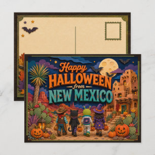 Happy Halloween From New Mexico Kids Postcard