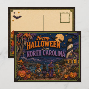 Happy Halloween From North Carolina Kids Postcard