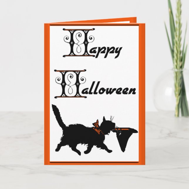 Happy Halloween From One Cool Cat To Another Card (Front)