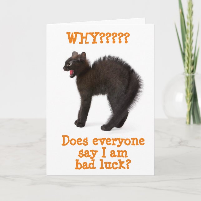 *HAPPY HALLOWEEN** FROM VERY UPSET BALCK CAT CARD (Front)