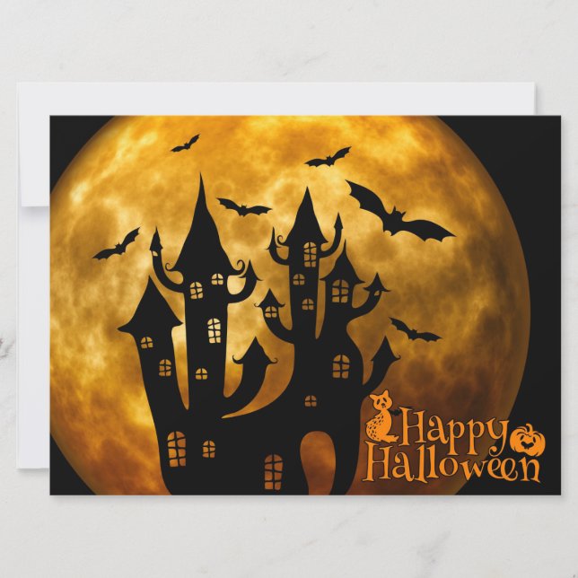 Happy Halloween (Full Moon) Card (Front)